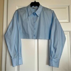 ZARA cropped oxford shirt